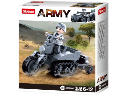 Sluban Army WW2 4into 1 M38-B0680B Německý pásový motocykl