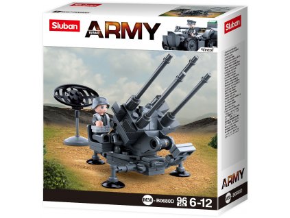 Sluban Army WW2 4into 1 M38-B0680D Německé protiletadlové dělo (ADA)