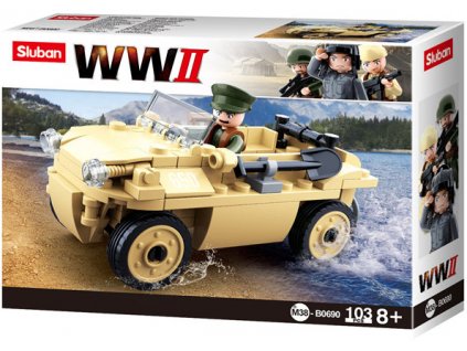 Sluban WWII M38-B0690 Německý obojživelný vůz Schwimmwagen