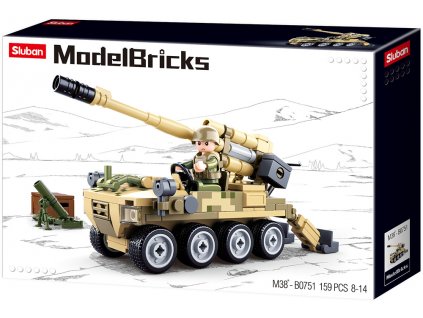 Sluban Army Model Bricks M38-B0751 Mobilní kanón 8x8 s pozemním minometem