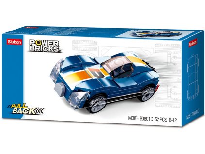 Sluban Power M38-B0801D Natahovací auto modrý sporťák
