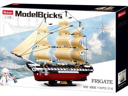 Sluban Model Bricks M38-B0836 Fregata - Plachetní válečná loď 1:170