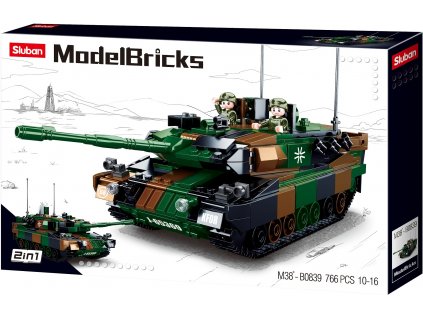 Sluban Army Model Bricks M38-B0839 Hlavní německý bitevní tank 2v1