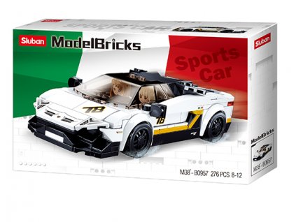 Sluban Model Bricks M38-B0957 Bílý italský sporťák