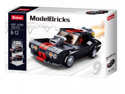 Sluban Model Bricks M38-B1085 Černý pouliční vůz 2v1