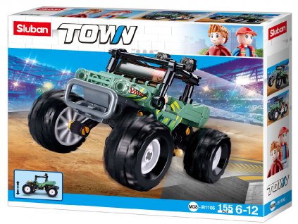 Sluban Town M38-B1106 Zelený závodní vůz na Offroad trial