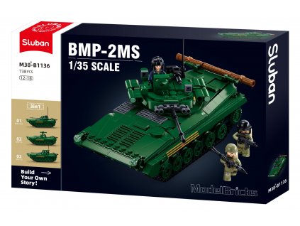Sluban Army Model Bricks M38-B1136 Pěchotní bojové vozidlo BMP 3v1