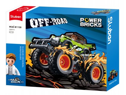 Sluban Power Bricks M38-B1158 Natahovací Zelený Off-Road BKI