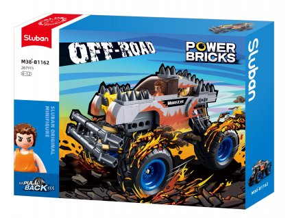 Sluban Power Bricks M38-B1162 Natahovací Stříbrný ohnivák Off-road Monster