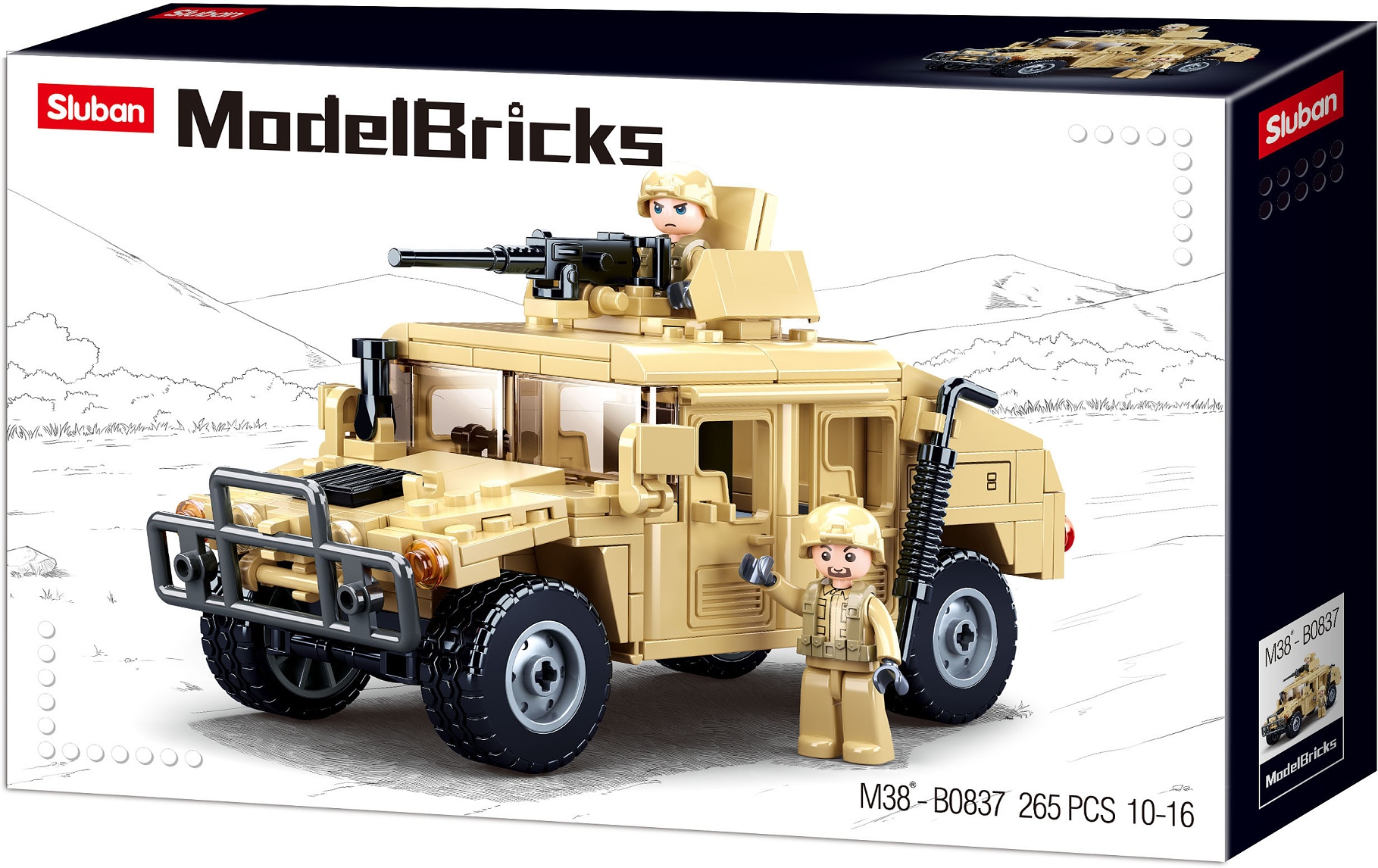 Sluban Army Model Bricks M38-B0837 Bojový Off road