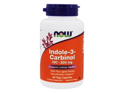 NOW I3C (Indol-3-karbinol) s extraktem lněných lignanů, 60 rostlinných kapslí  Doplněk stravy