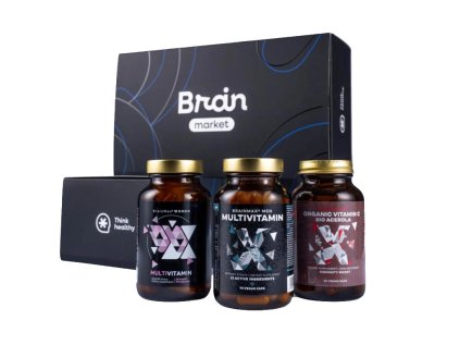 BrainMax Vánoční sada pro rodiče  Multivitaminový balíček pro maminku a tatínka s přírodním vitaminem C, doplněk stravy