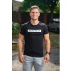Triko BrainMax s pruhem pánské - černé  Tričko s krátkým rukávem pro muže v černém provedení