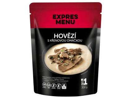 Hovädzie s chrenovou omáčkou  1 porcia