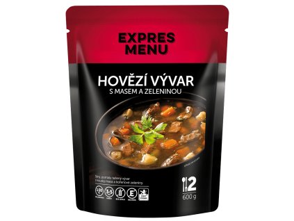 Hovädzí vývar so zeleninou  2 porcie