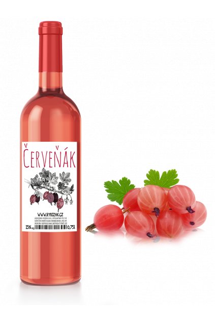 Červeňák (karton 6ks)  6x z angreštu Rolanda a Hinnonmaki Red 14,5% obj.