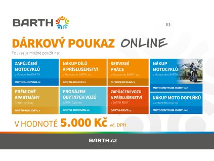 BARTH poukazy 5000kc online 2025