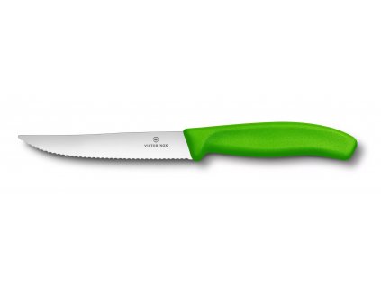 Steak nůž, vlnkované ostří, 12 cm, zelený
