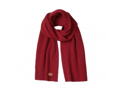 Šála Rib Knit Scarf with Victorinox Leather Patch, Red