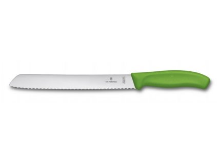 Nůž na chleba 21cm plast,zelený,blist