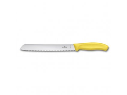 Nůž na chleba 21cm plast,žlutý,blist