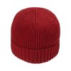 Čepice Rib Knit Beanie with Victorinox Leather Patch, Red