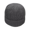 Čepice Rib Knit Beanie with Victorinox Leather Patch, Dark Grey