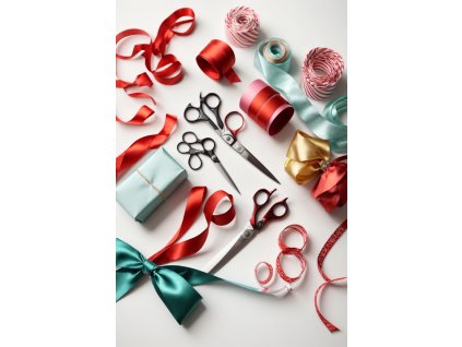 PhotoReal scissors ribbon wrapping paper product photo ultrare 2