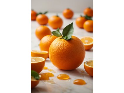 PhotoReal fresh orange product photo ultrarealistic white bac 0