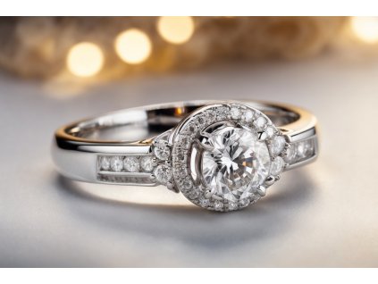 PhotoReal white gold ring with diamond stunning product photo 2
