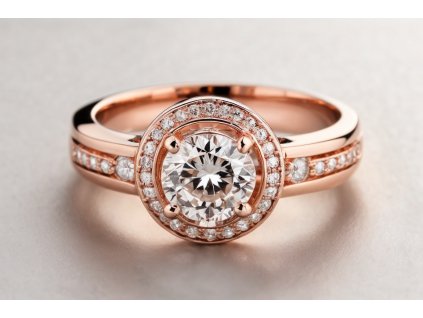 PhotoReal rose gold ring with diamond stunning product photo u 3