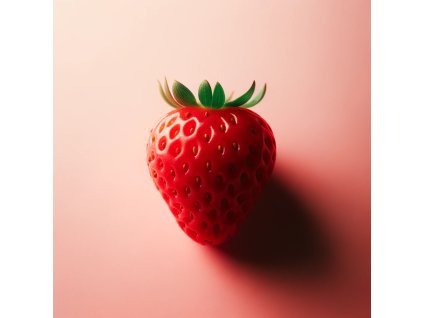 DALL·E 2023 10 23 13.19.05 Photo of a single strawberry, depicted in a vibrant red shade, with a minimalistic background, keeping the same style as the previous images