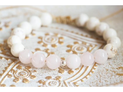 Náramek s růženínem M (Velikost náramku M, Materiál Stříbro, Drahokam Růženín)