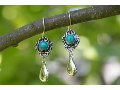 Náušnice kámen s kapkou (Drahokam Onyx, Materiál Drahé kameny)