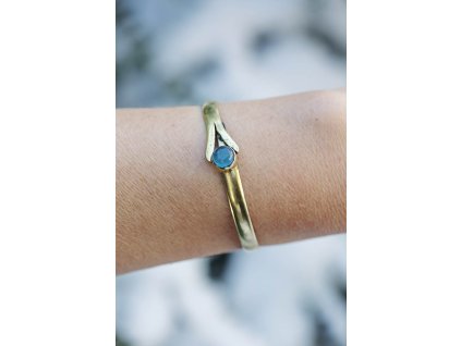 Náramek drahokam (Drahokam Tygří oko, Materiál Mosaz)