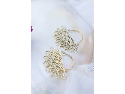 Náušnice květ života (Barva Zlatá, Materiál Mosaz)