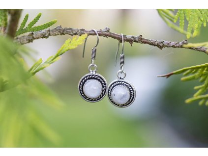 Náušnice drahokam Tygří oko (Drahokam Tygří oko, Materiál Mosaz)