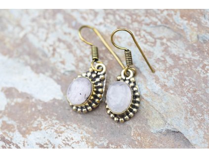 Náušnice s drahokamem Ametyst (Drahokam Ametyst, Materiál Mosaz)