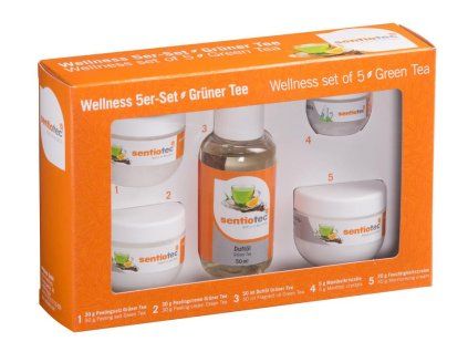 Sentiotec wellness set do sauny zelený čaj
