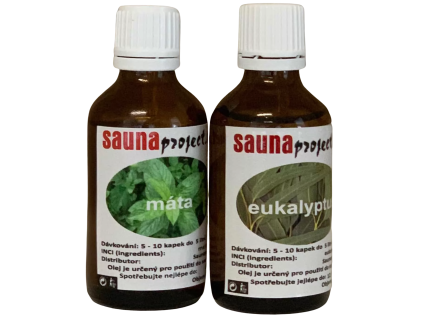 Saunaproject set esencí do sauna máta + eukalypt 50ml