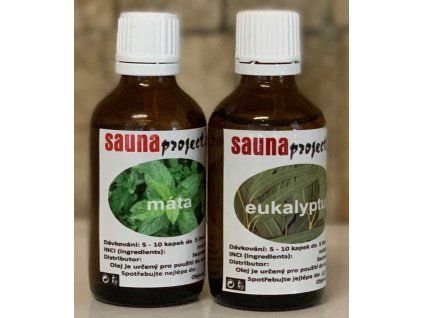 Saunaproject sada esencí eukalypt a máta 10ml