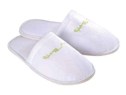 Pantofle froté velur NP -bílé