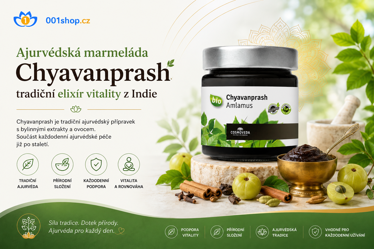 Ajurvédská marmeláda Chyavanprash: tradiční elixír vitality z Indie