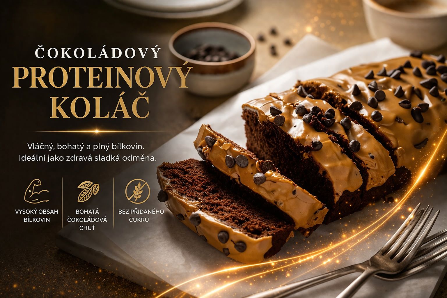 Čokoládový proteinový koláč