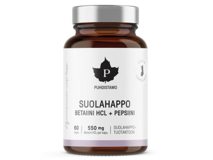 Puhdistamo Betain HCl + Pepsin - 60 kapslí