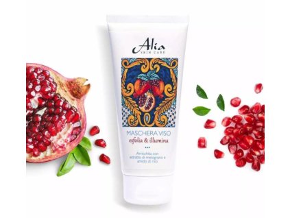 Alia Exfoliační a rozjasňující pleťová maska se sicilským granátovým jablkem  - 100 ml