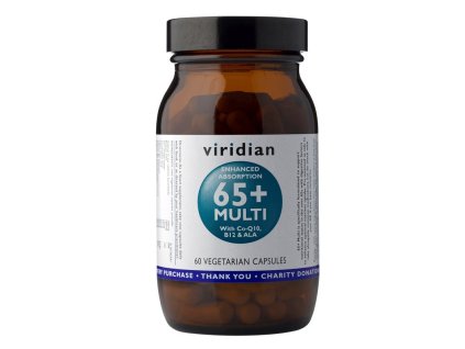 Viridian - 65+ Multi 60 kapslí (Natural multivitamín pro seniory)