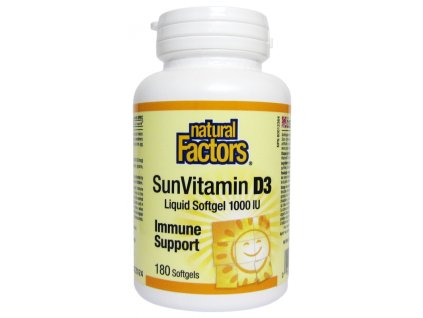 Natural Factors Vitamin D3 1000IU 180 kapslí
