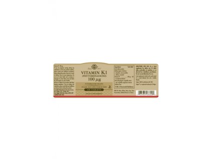Solgar Vitamín K1 100 ug - DMS 12/25