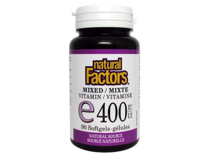 Vitamine E Natural Factors 400 UI, 90 capsules
